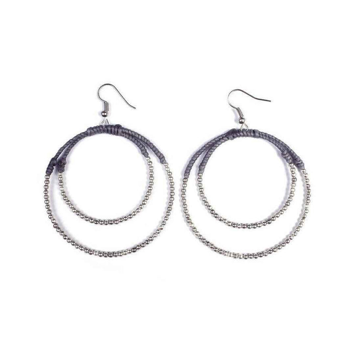 Cherish Brass Bead Hoop Earrings - Thailand