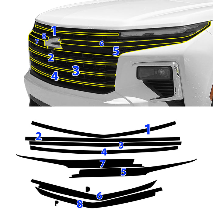 Chevy Traverse 2024-2026 Blackout Chrome Delete Kit – Precut Gloss Black Vinyl Overlays