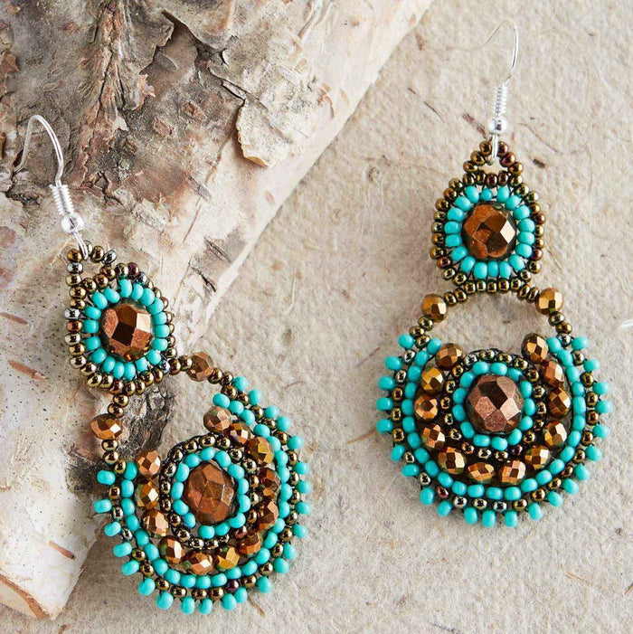 Chloe Seed Bead Handmade Circle Earrings - Guatemala