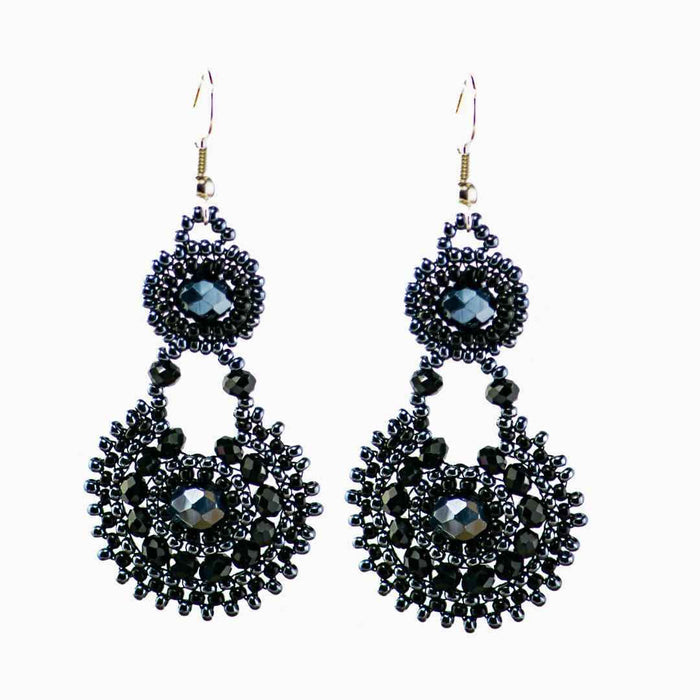 Chloe Seed Bead Handmade Circle Earrings - Guatemala