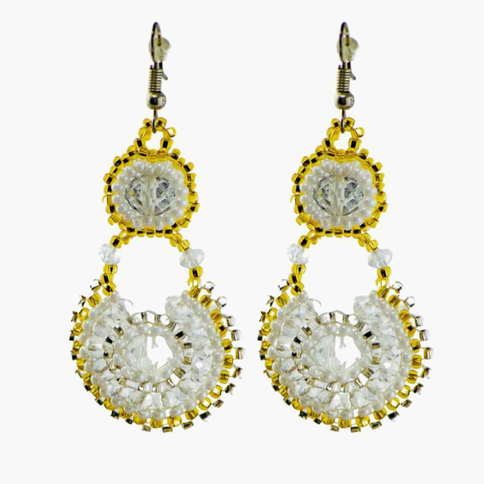 Chloe Seed Bead Handmade Circle Earrings - Guatemala