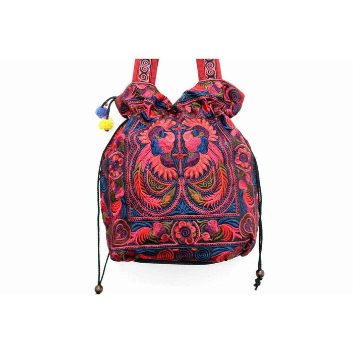 Cinch Hmong Embroidered Shoulder Purse - Thailand