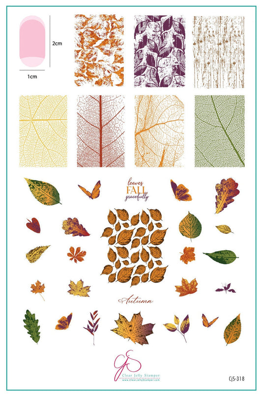 CjS-318 - Graceful leaves | Clear Jelly Stamping Plate