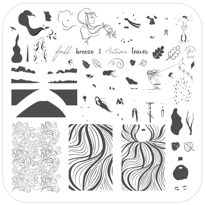 CJS-323 - Fall Breeze | Clear Jelly Stamping Plate