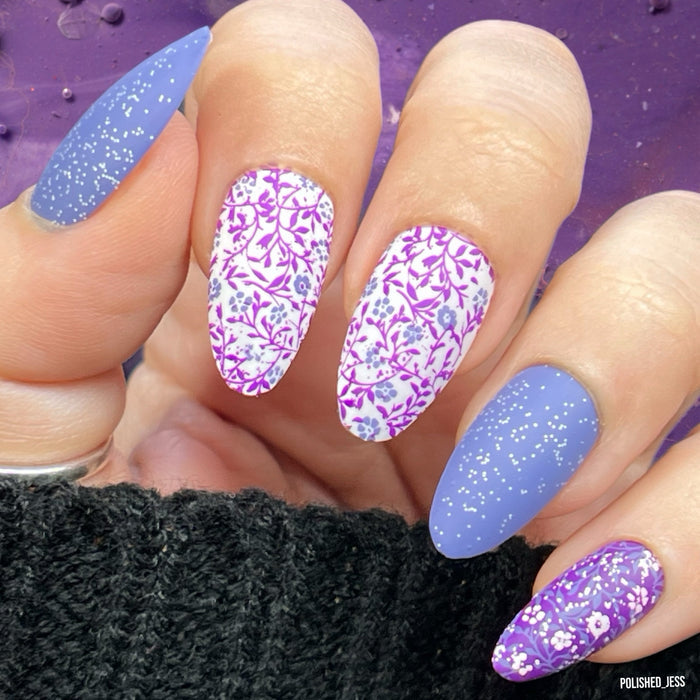 CjS-339 - Full Nail Fab - Floral Baroque Geo | Clear Jelly Stamping Plate