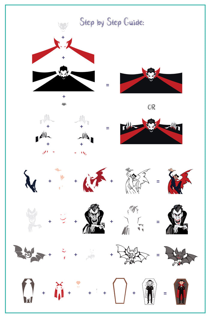 CjSH-097 Creatures of the Night  |  Steel Nail Art Stamping Plate