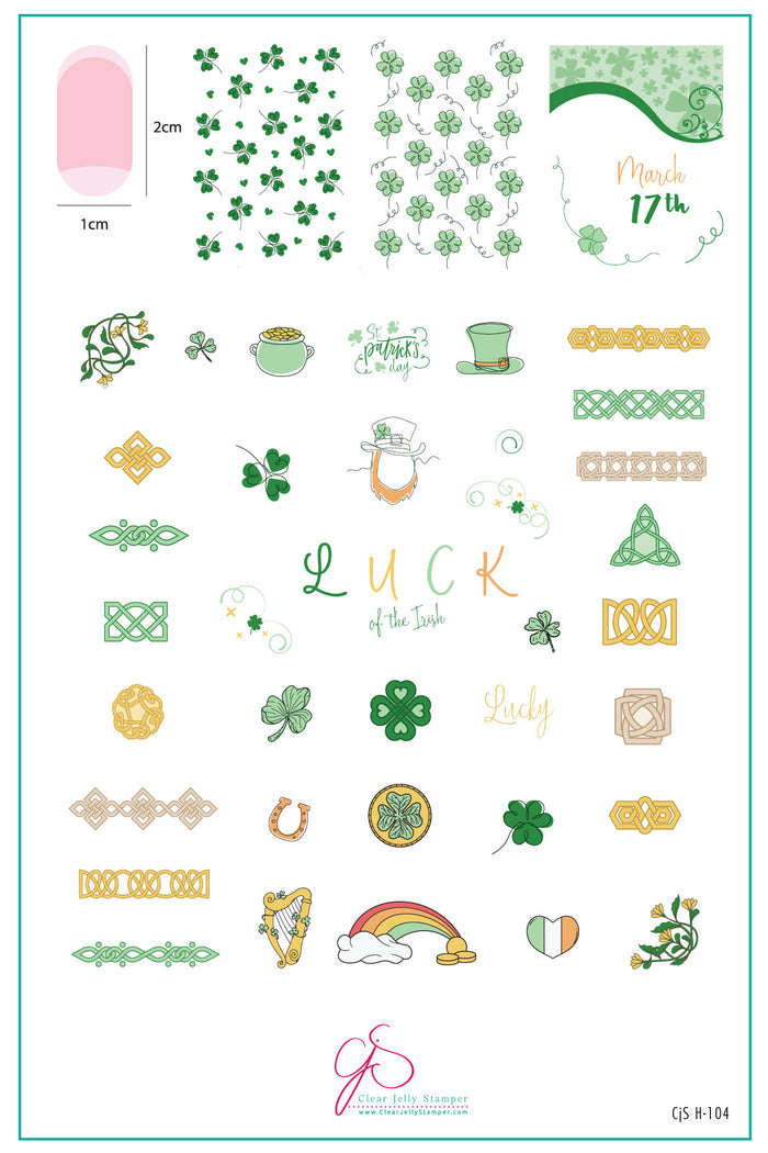 CjSH-104 Luck |  Steel Nail Art Stamping Plate