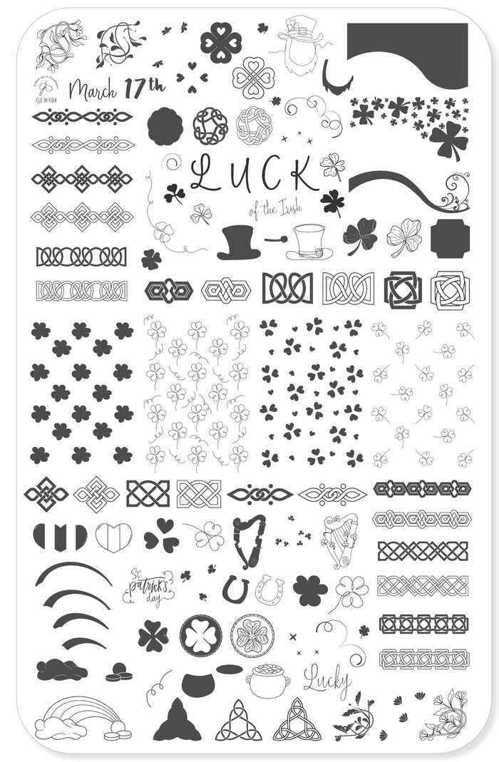 CjSH-104 Luck |  Steel Nail Art Stamping Plate