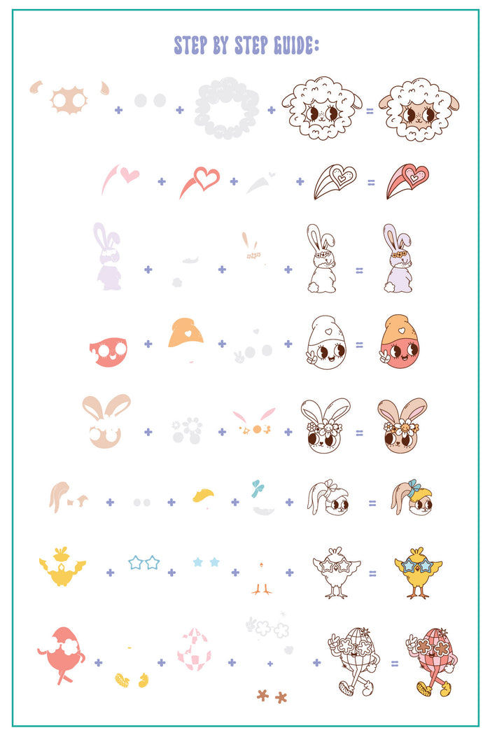 CjSH-107  Easter Groovin'   |  Steel Nail Art Stamping Plate