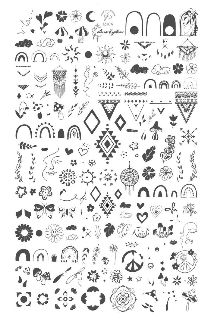 CJSLC-097 - Celina Ryden - Three |  Steel Nail Art Stamping Plate