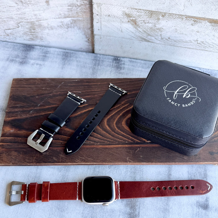 Classic Leather Band For Apple Watch Two Colors Available — Premium Leather: Constructed from high-quality, genuine leather for a luxurious feel and long-lasting durability.