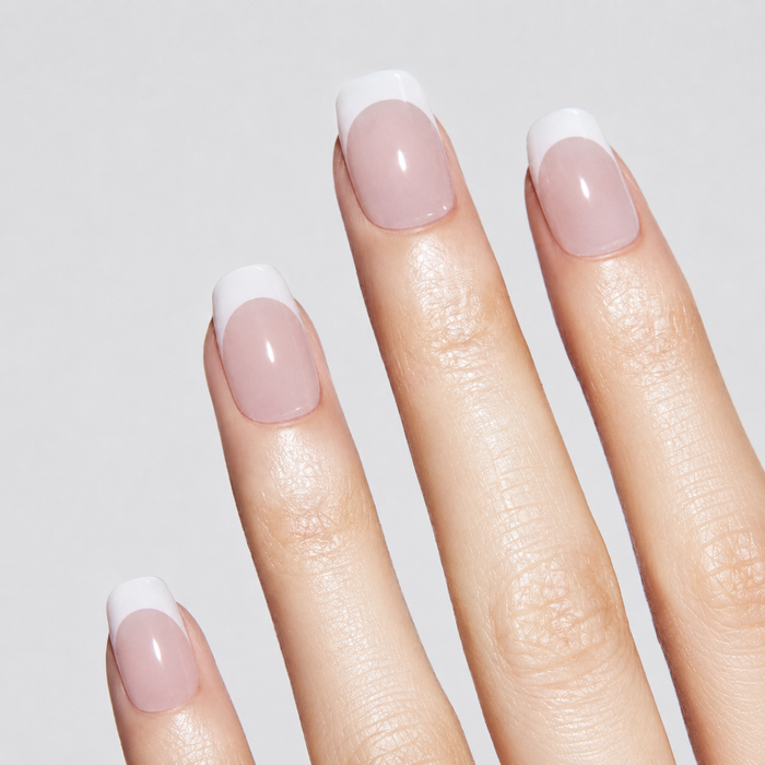Classic White French Tip Glossy Gel Nail Stickers
