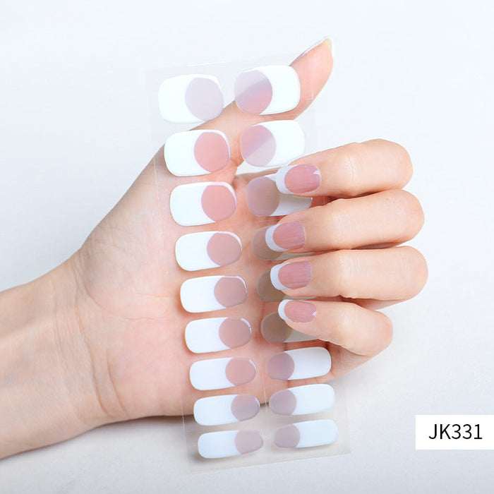 Classic White French Tip Glossy Gel Nail Stickers