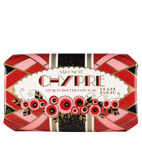 Claus Porto - Chypre - Cedar Poinsettia Large Soap - 12.4 oz
