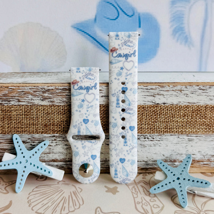 Coastal Cowgirl Print Silicone Band For Samsung Watch