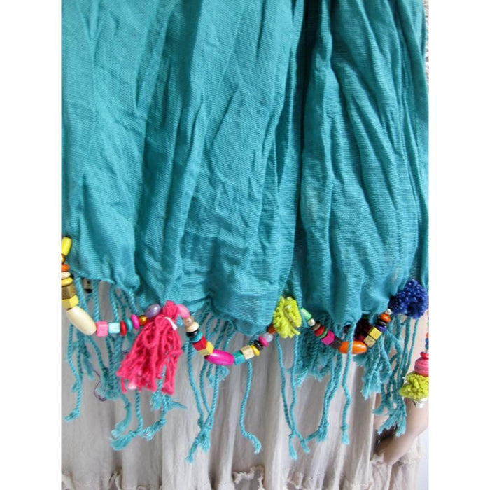 Cotton Pom Pom Sustainably Made Scarf - Thailand