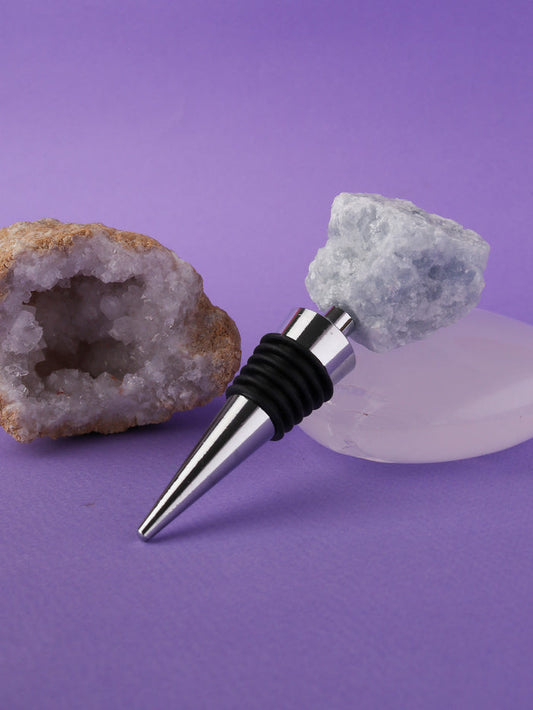 Crystal Wine Bottle Stopper | Celestite-Image 1