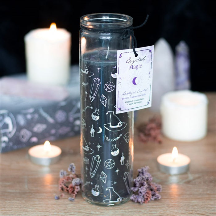 Crystal Witch Jasmine Tube Candle with Amethyst Chips 🇬🇧