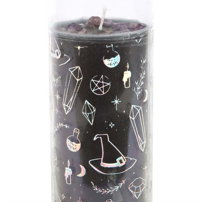 Crystal Witch Jasmine Tube Candle with Amethyst Chips 🇬🇧
