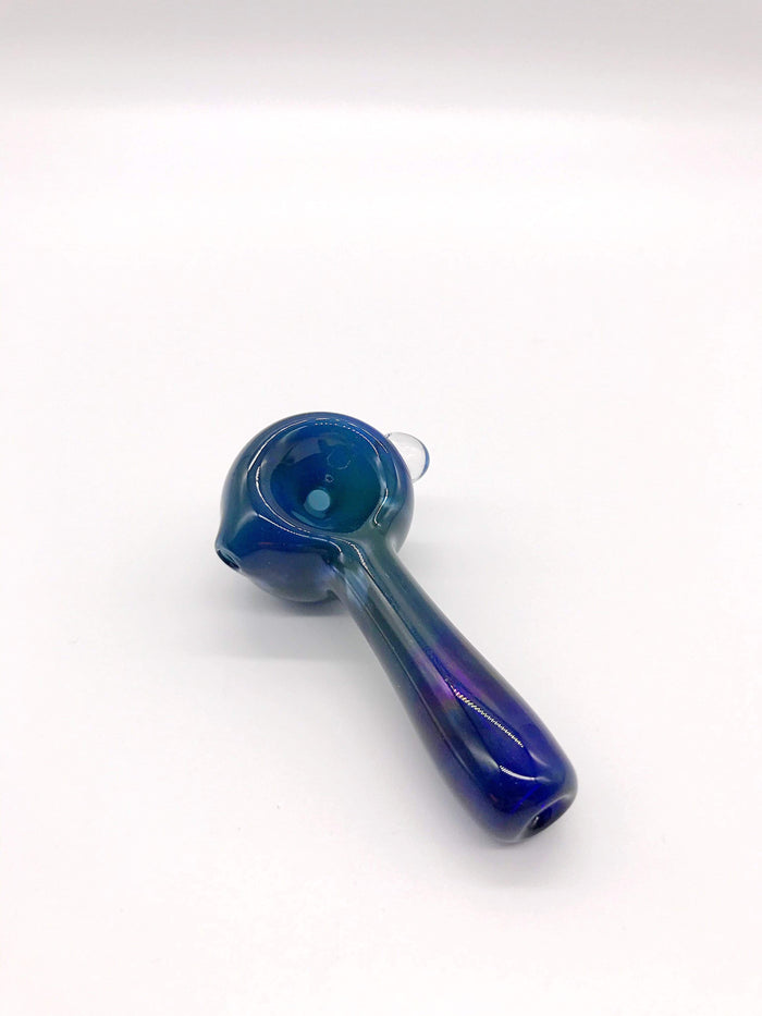 Smoke Station Hand Pipe Dark Blue Chrome American Borosilicate Spoon