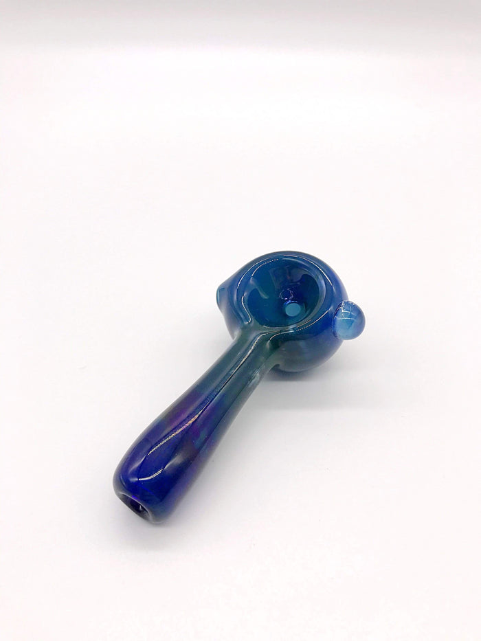 Smoke Station Hand Pipe Dark Blue Chrome American Borosilicate Spoon