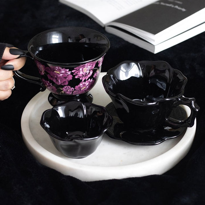 Dark Romance Floral Print Teacup 🇬🇧