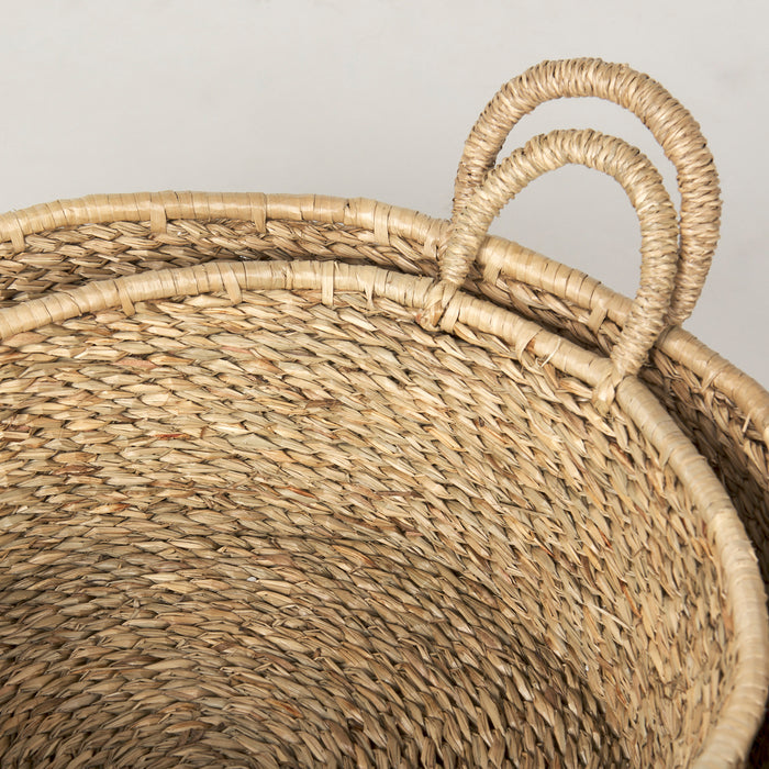 Deep Nesting Seagrass Baskets with Handles