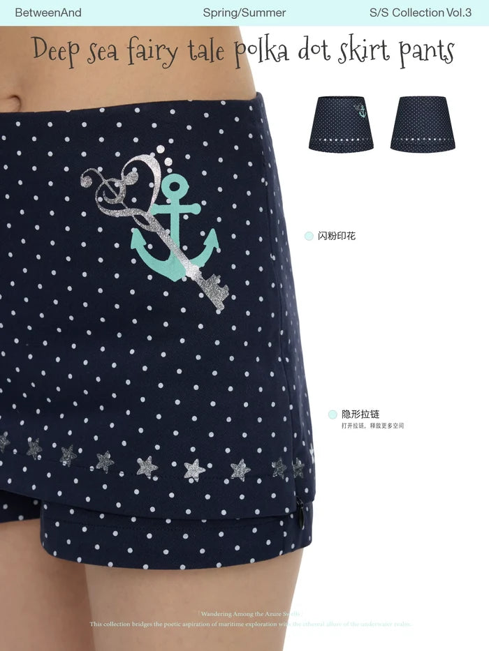 Deep sea fairy tale polka dot skirt skort