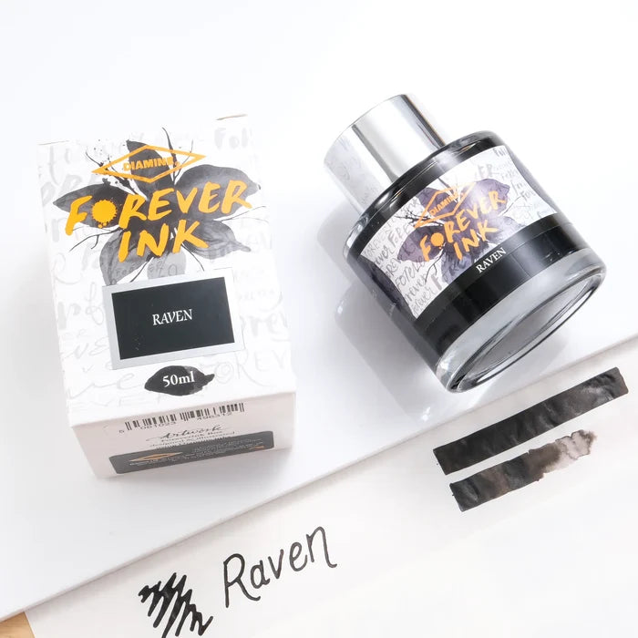 Diamine Forever Pigment Fountain Pen Ink - Raven
