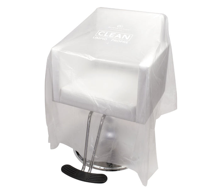 USAGE #2: Stylist disinfects chair & covers between clients, during breaks, or overnight. Discard cover when client arrives.