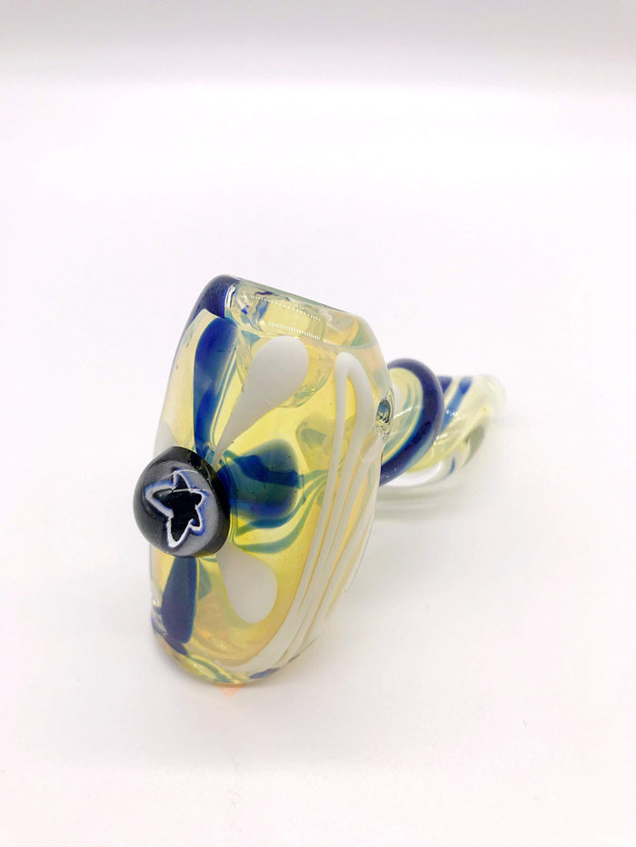Smoke Station Hand Pipe Blue-White Dope Freak™ Shatter-Resistant German Borosilicate Cobber Hand Pipe