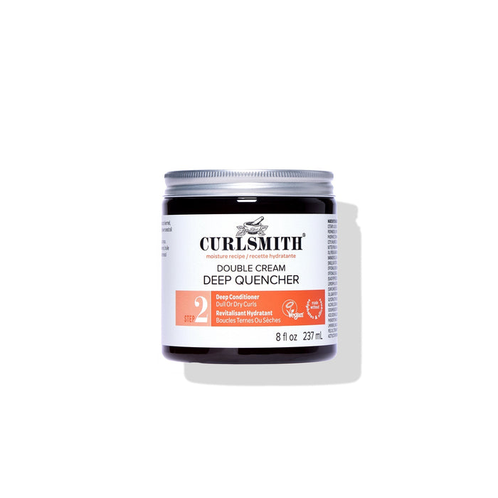 Curlsmith Double Cream Deep Quencher hair product jar on a white background