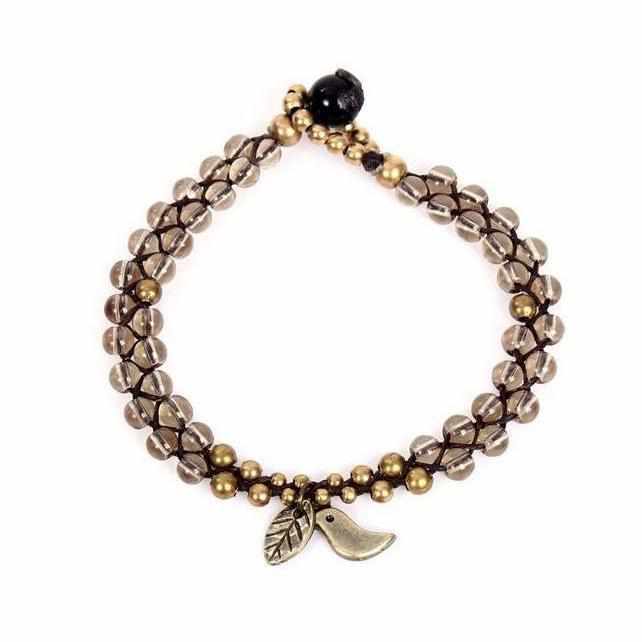 Dove & Leaf Beaded Bracelet - Thailand