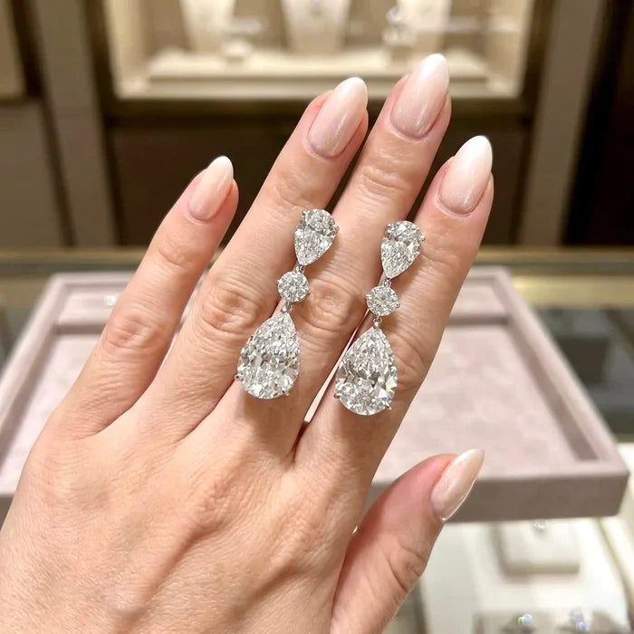Wedding Jewelry - Silver Cubic Zirconia Bridal Earrings 'Dream'
