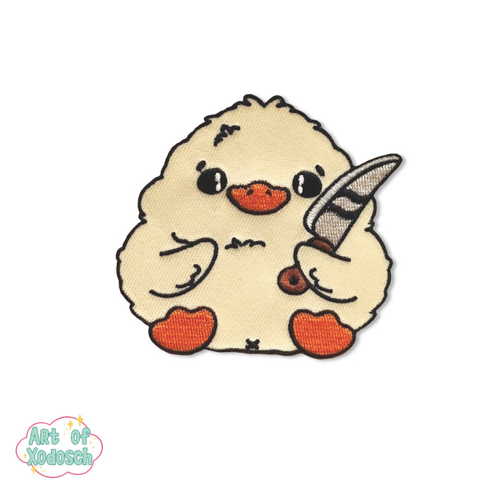 ducky with knife  iron-on patch