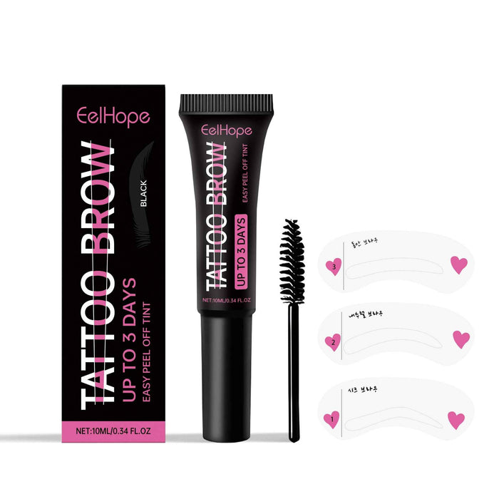EELHOE Peeling Tattoo Eyebrow Gel – Long-Lasting Waterproof Brow Tint & Coloring Cream Black EELHOE COSMETICS