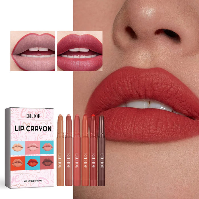 EELHOE Set 6-color Matte Lip Liner Outline Natural EELHOE COSMETICS