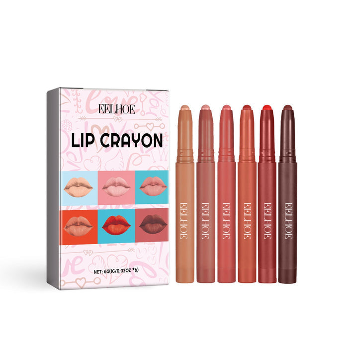 EELHOE Set 6-color Matte Lip Liner Outline Natural 1gx6pcs EELHOE COSMETICS