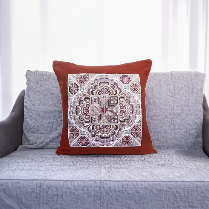 Embroidered Artisan Made Boho Style Star Cushion - Thailand