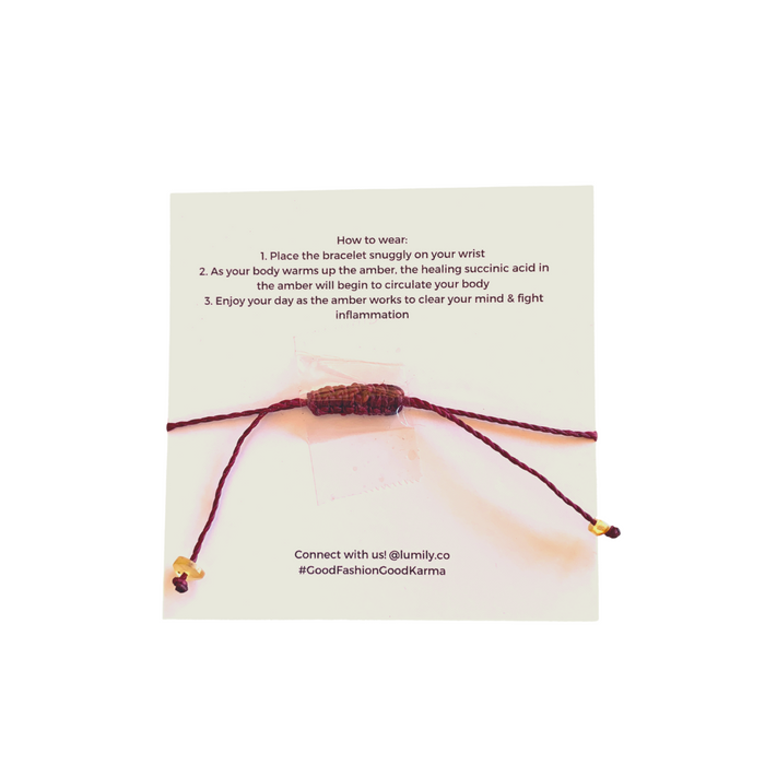 Erika Single Amber Pull String Friendship Bracelet  - Mexico