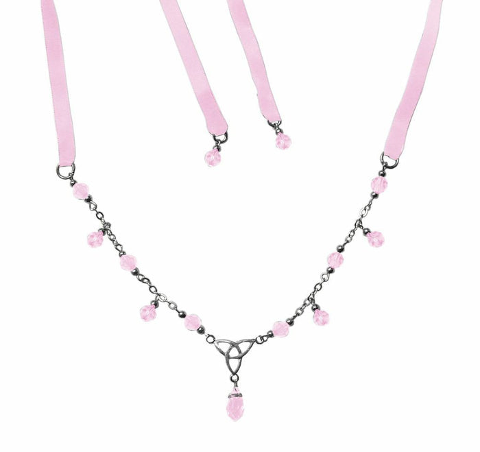 Eternity Tie-On Crown - Silver Ribbon Crown and Necklace Jewelry front view