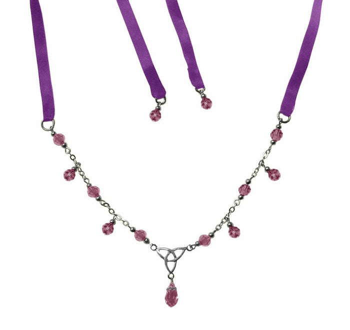 Eternity Tie-On Crown - Silver Ribbon Crown and Necklace Jewelry front view