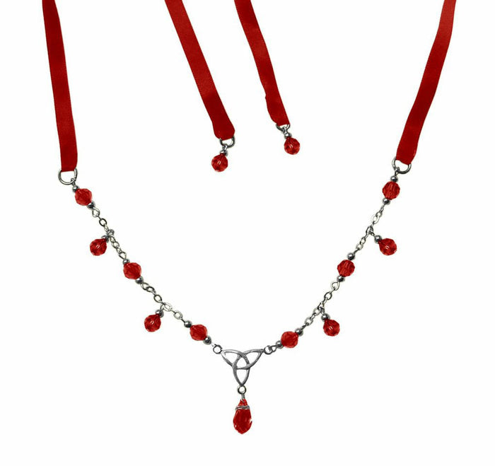 Eternity Tie-On Crown - Silver Ribbon Crown and Necklace Jewelry front view