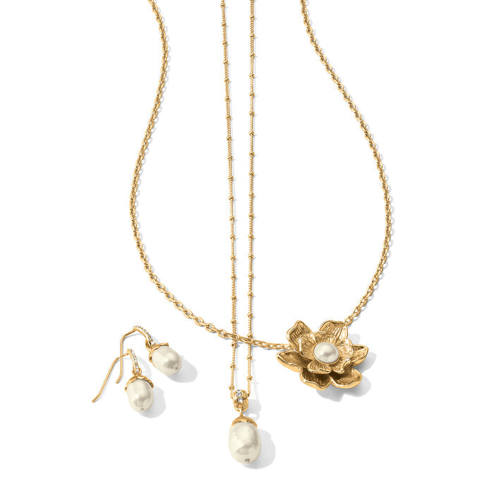 Everbloom Pearl Drop Necklace-Gold