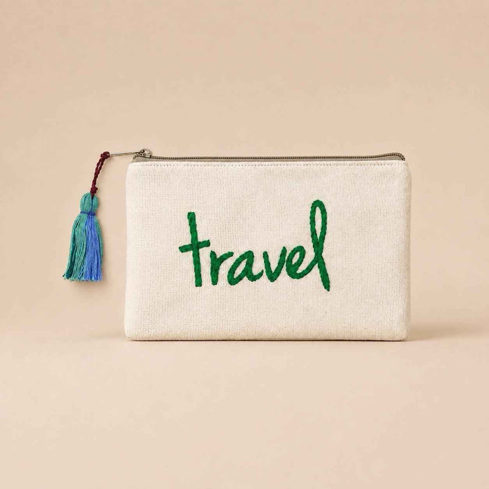 Evolve Embroidered Cotton Cosmetic Pouch - Guatemala