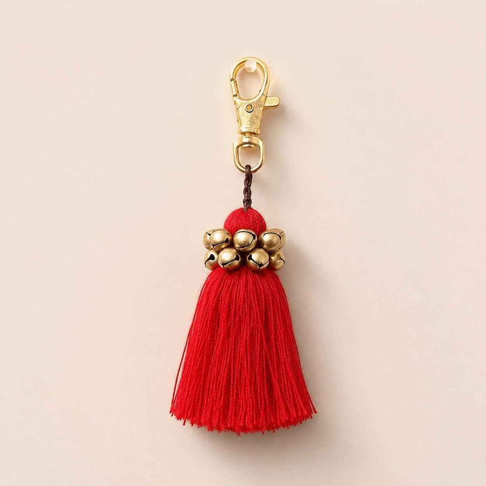 Fair Trade Cotton Tassel Zipper Pull with Bells - Thailand