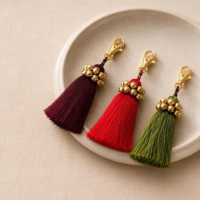 Fair Trade Cotton Tassel Zipper Pull with Bells - Thailand