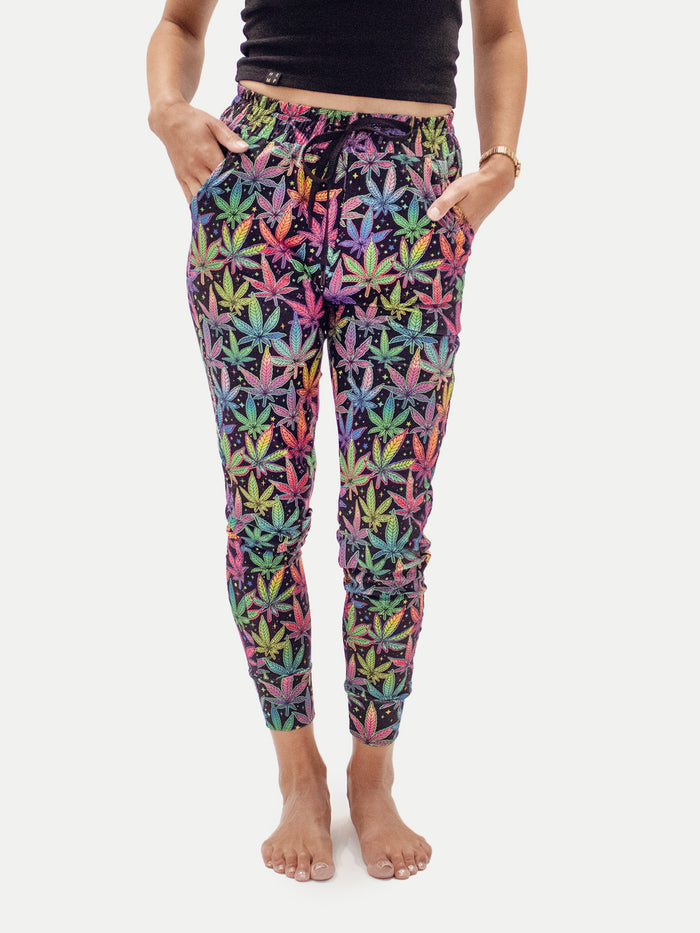 Festival Jogger Pants | Leaf Psychedelic-Image 1