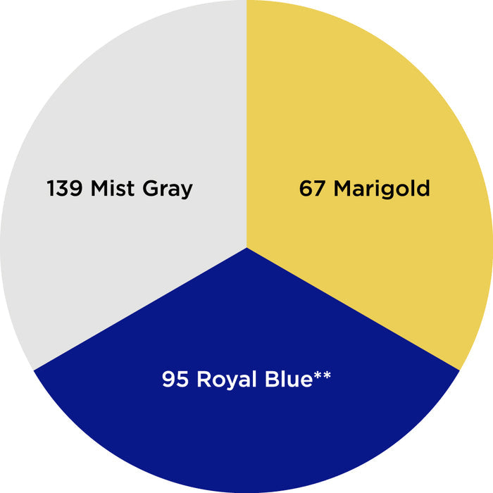 Palette / Hanukkah (3 Colors): 67 Marigold - 95 Royal Blue** - 139 Mist Gray