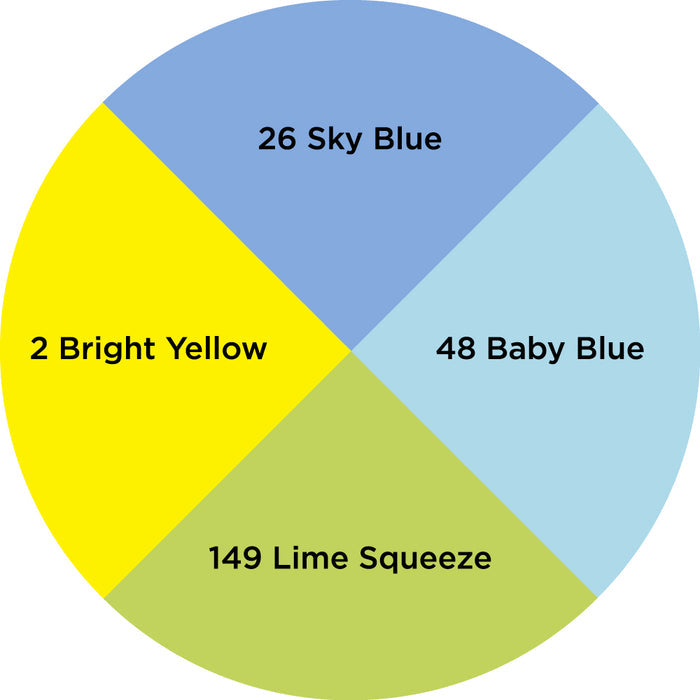 Palette / Boys' Set (4 Colors): 2 Bright Yellow - 26 Sky Blue - 48 Baby Blue - 149 Lime Squeeze